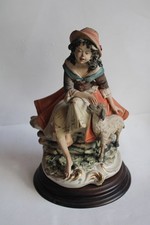 L68-CAPODIMONTE MENEGHETTI-CERAMICA PASTORELLA NAPOLI ARTE DESIGN PASTORE PECORA