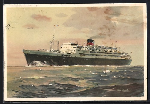 Cartolina artistica nave