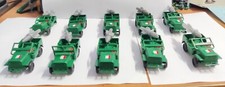 Lotto 10 Jeep Militari Giocattolo Colore Verde in Plastica Fanteria Italiana 