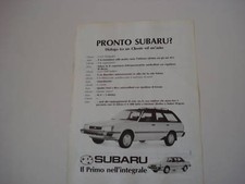 advertising Pubblicità 1987 SUBARU 4WD TURBO