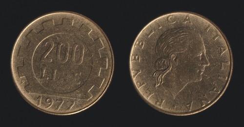 200 lire 1977 lavoro italia - lavoro,