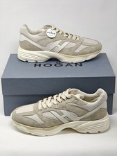 Hogan Sneakers Uomo Bianco Beige Scamosciato UK 9.5 US 10.5 Sneakers H 7333G