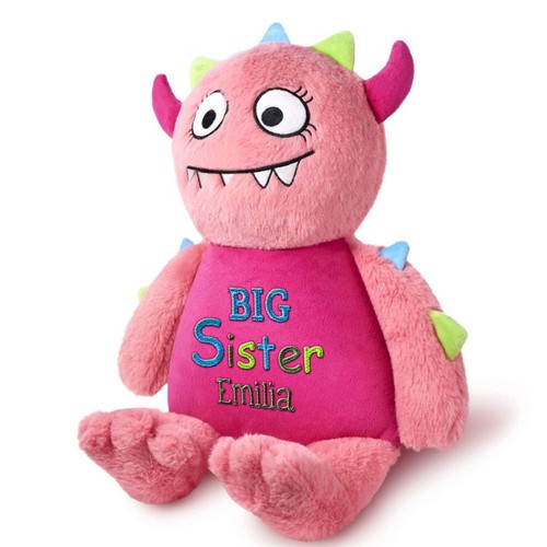 Orsetto ricamato mostro rosa