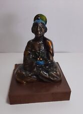 Scultura Vintage CASSINARI VETTOR Buddha Bronzo e Smalti cm 14 Statua Moderna