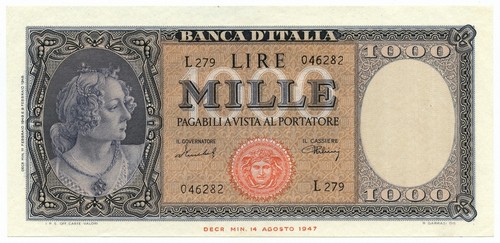1000 lire italia ornata - italia, di