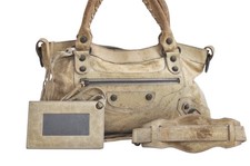 Borsa a mano originale BALENCIAGA Classic The First 2 vie tracolla pelle verde 4088N