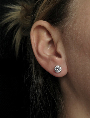 Orecchini perno moissanite - orecchini,
