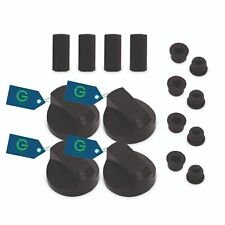 KIT 4 PZ MANOPOLE POMELLI UNIVERSALI CUCINA PIANO COTTURA NERO CON RACCORDI VARI