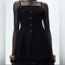 GILET TOP ZARA NERO LUNGO