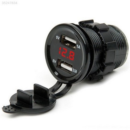 Presa usb doppia con voltmetro - usb,