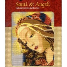 KIT STAFIL SANTI E ANGELI "MADONNA MAGNIFICAT "TELA MEZZO PUNTO STAMPATA+FILI