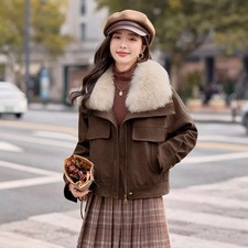 Cappotto Corto Donna Marrone