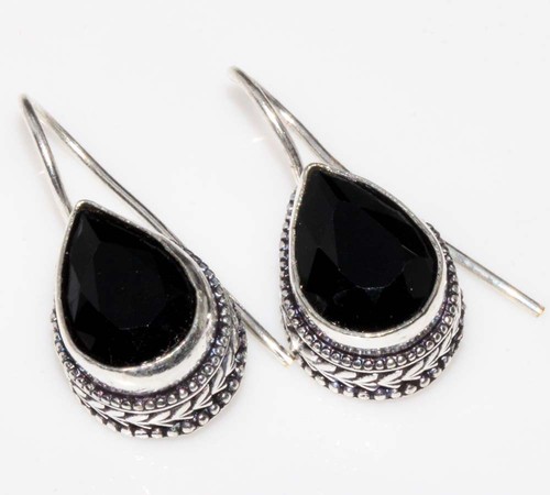 Orecchini onice nera vintage - orecchini,