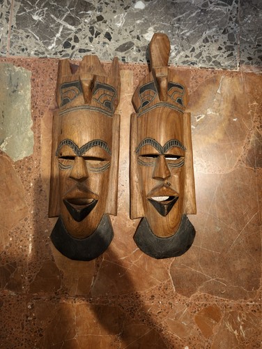 Coppia maschere africane in - maschere,
