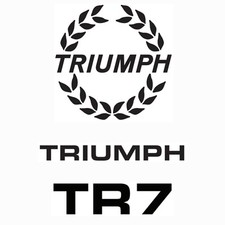 Triumph TR7 **SET DI 3 TRASFERIMENTI/ADESIVI** NERO - NUOVO! XKC3700, YKC4206, YKC4216