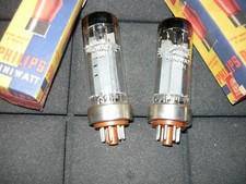 RARE tube - 2) EL34 BASE METAL-PHILIPS  - NOS -   DISK GETTER- SAME CODE