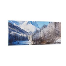 Quadro su Vetro 100x40cm Inverno Paesaggio Montagne Stampe Moderni Murale