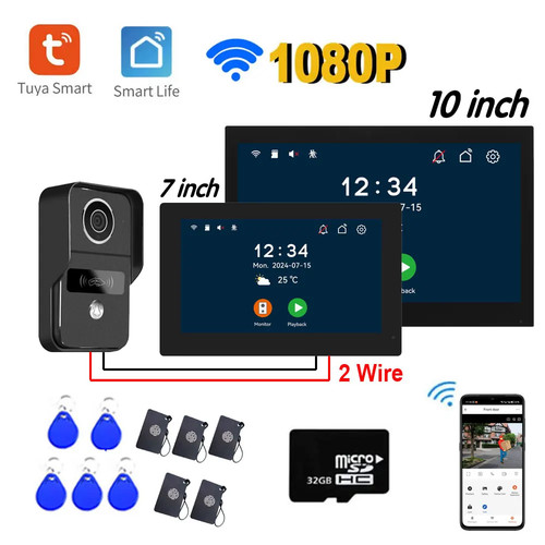 Videocitofono fili tuya wifi - 2,