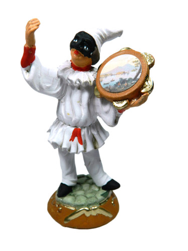 Pulcinella con tamburello - con, in