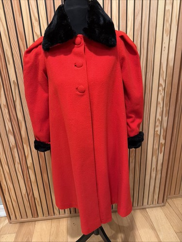 Cappotto bambina lana rosso