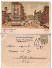 STORIA POSTALE CARTOLINA FIUME IL CORSO 1901  FP