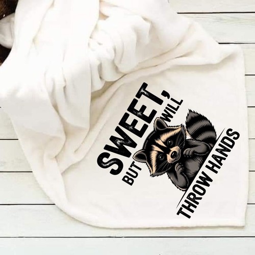 Coperta pile racoon funny - pile,
