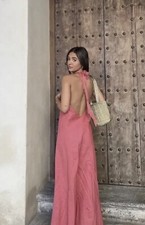 ZARA ABITO LUNGO DONNA ROSA