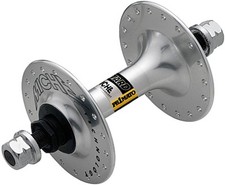 Mozzo ruota anteriore Miche Pista argento 32 fori asse a vite