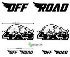 2 adesivi in vinile tuning jeep auto cinghiale OFF ROAD 4 x 4