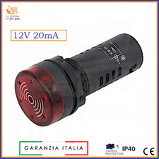 Buzzer spia led 12V a lampada