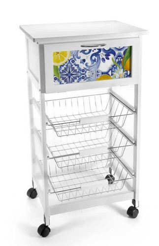 Carrello cucina legno ceste - cucina,
