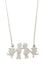 COLLANA FAMIGLIA FIGLI BAMBINO BAMBINA PAPA' MAMMA CIONDOLO ACCIAIO 316L 