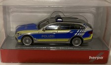 HERPA 096706 BMW 520d TOURING POLIZIA AUTOSTRADALE BASSA SASSONIA ARGENTO/BLU DESIGN