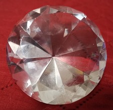 Fermacarte a forma di diamante prisma in cristallo vetro trasparente