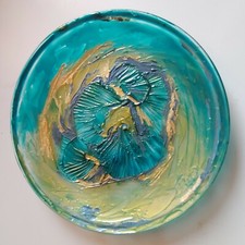 PIATTO ARTIGIANALE DIAMETRO 23 CM CENTROTAVOLA DECORATIVO