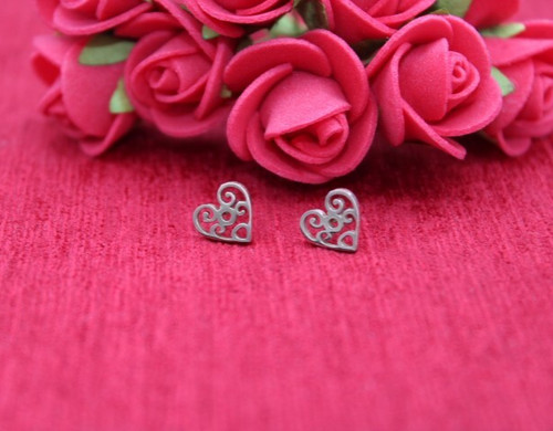 Orecchini perno cuore - a,