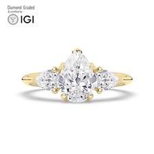 Anello Trilogy Solitario Pera