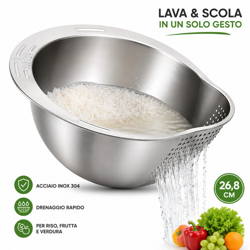 Colino lava riso - lava, inox