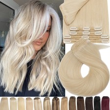 Clip in Indian Remy 9A Virgin Human Hair Extensions Full Head Double Weft/Drawn