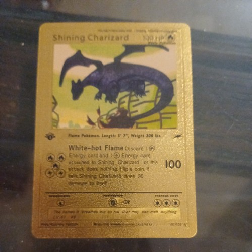 Pokemon gold metal card - gold,