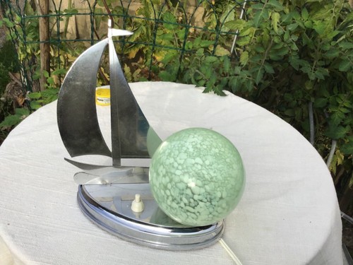 Lampe vintage chrome boule - lampe, &