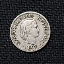 1907 SVIZZERA: Moneta da dieci