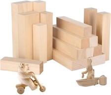 Blocchi Legno Di Tiglio, 16PCS Naturale Da Intaglio per Principianti Adulti Bamb