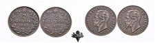 REGNO D'ITALIA 2 centesimi 1862 Napoli RARO LOTTO 2x monete Vittorio Emanuele II