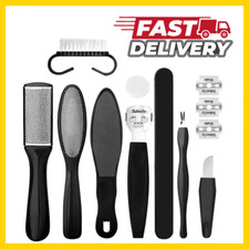Kit pedicure cura piedi 12 in 1 set esfoliante rimozione calli acciaio inox