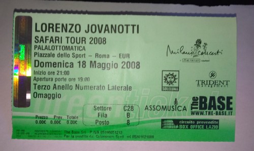 Biglietto concerto jovanotti - biglietto,