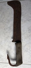 Antico Coltello Roncola manico in legno  con uncino tutto fatto a mano  Vintage