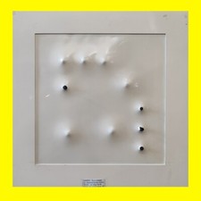 scultura su lastra di metallo di angelo brescianini, num 6 spari ciechi, 4 sp...