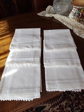 Set di SEI asciugamani in cotone con bordo ad uncinetto