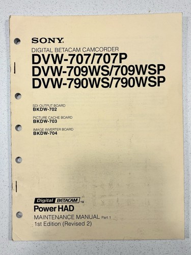 Sony dvw digital betacam - sony,